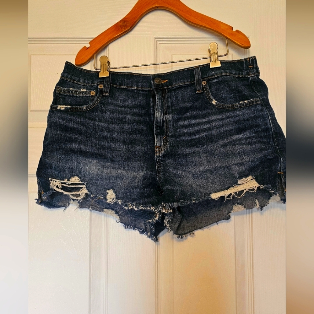 Aerie, Distressed Denim Shorts, Size L